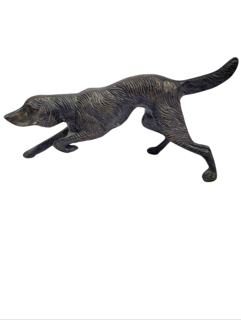 Heavy Vintage Bronze Figurine Hunting Dog Irish Setter or Pointer